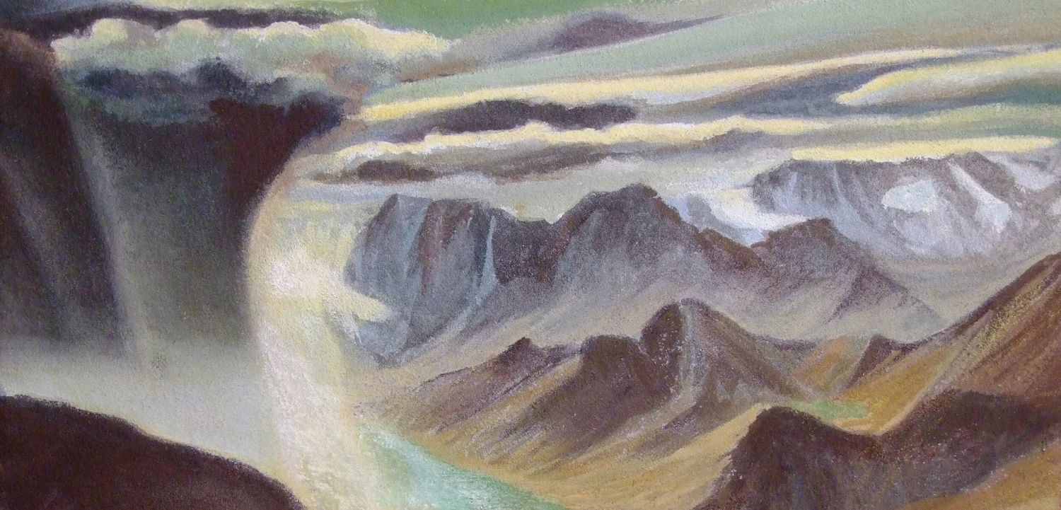 Orage, 31x63 cm, casein and silica on panel, 2018 — Claude Gazier