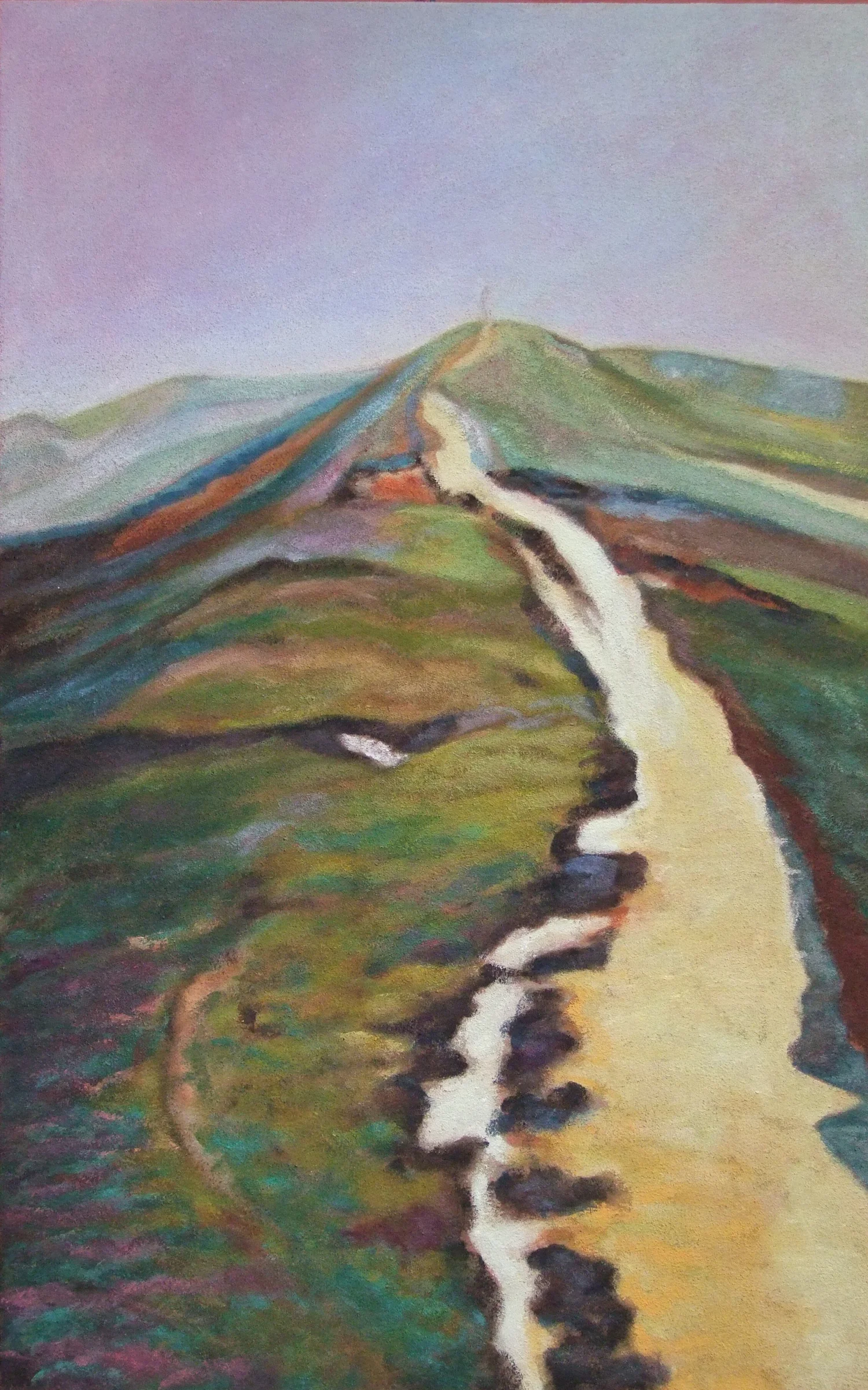 Sentier, 95x60 cm, caséine et silice sur panneau, 2018 — Claude Gazier