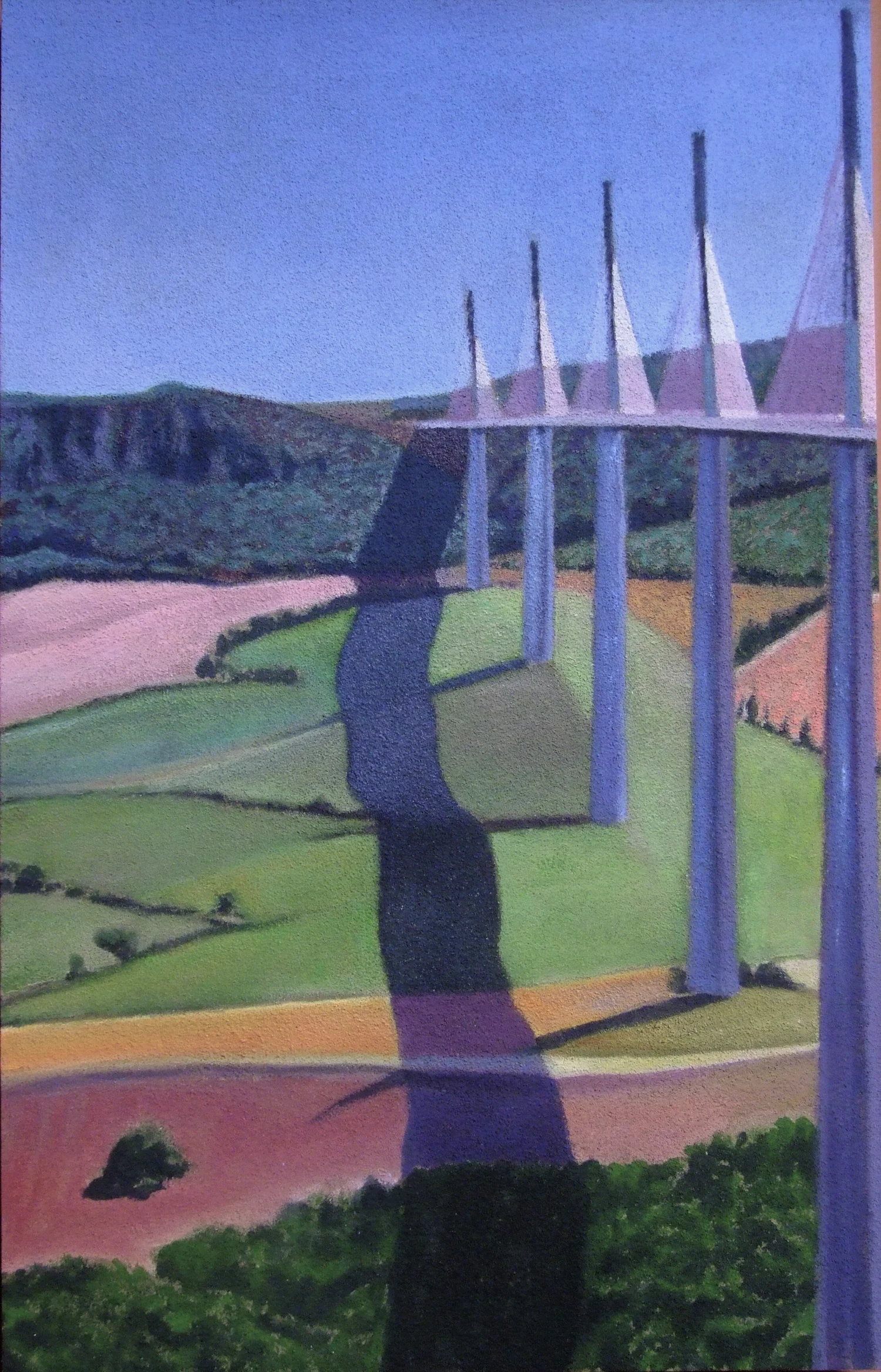Pont, 95x60 cm, caséine et silice sur panneau, 2018 — Claude Gazier