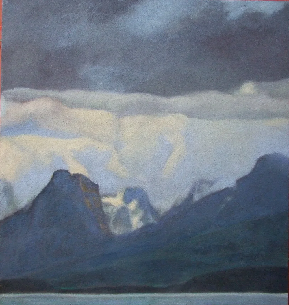 Eclaircie, 61x58 cm, casein and silica on panel, 2018 — Claude Gazier