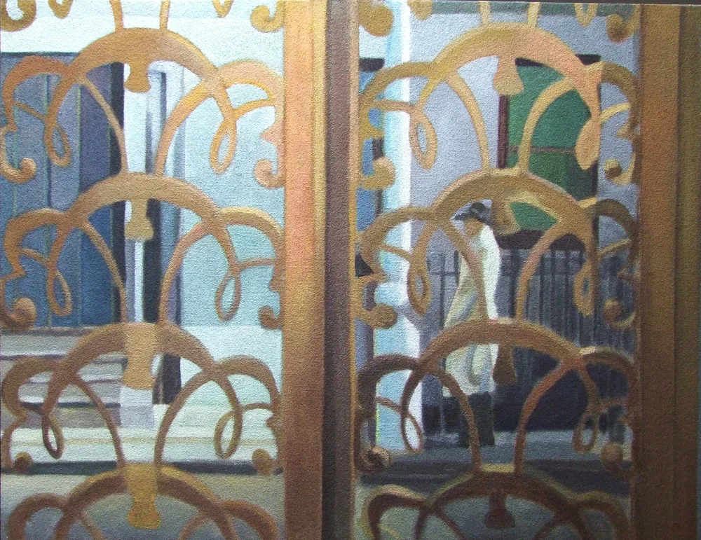 Traquenard, 65x86 cm, casein on sand on panel, 2024 — Claude Gazier