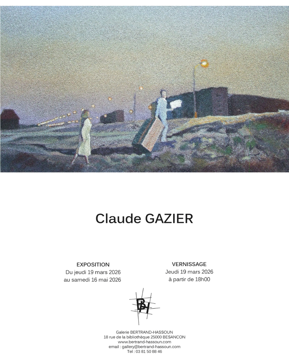 Invitation, galerie Bertrand Hassoun, Besançon