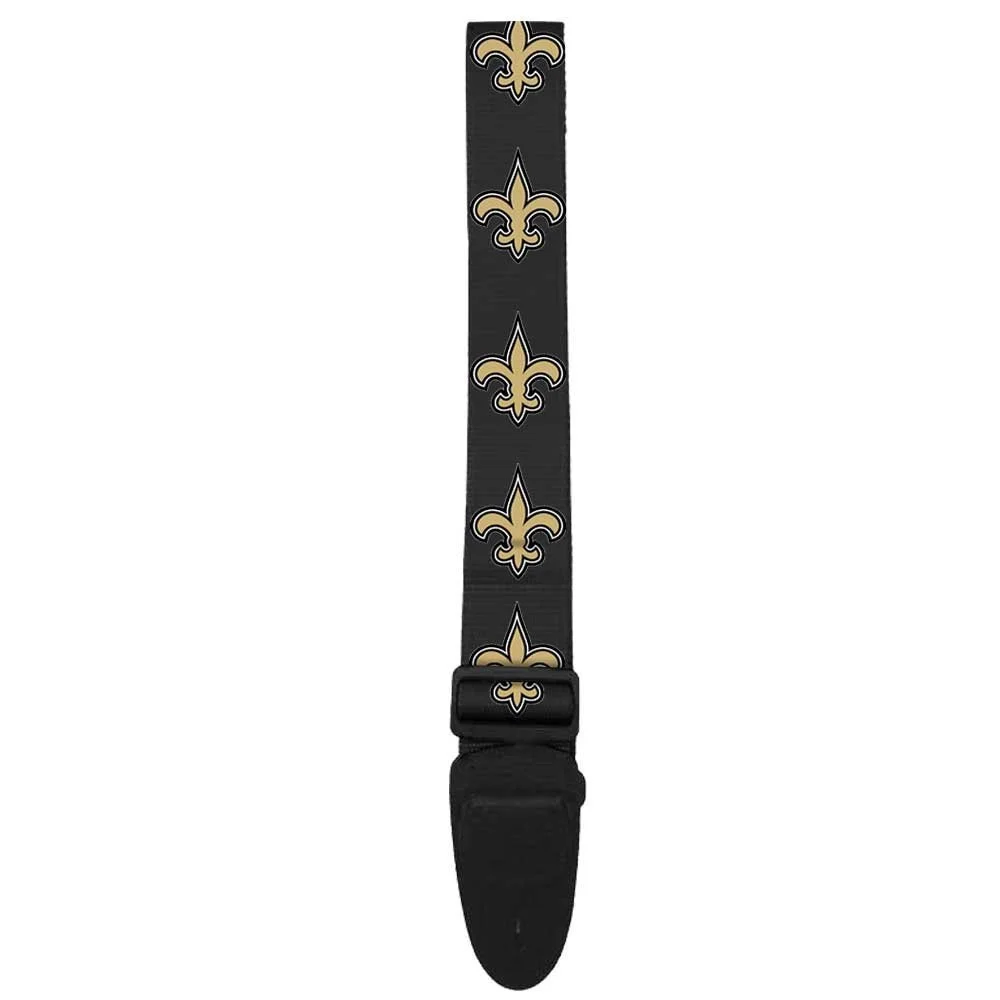 NEW ORLEANS SAINTS Fleur De Lis Leather Crossbody Strap(54 inches) Woodrow Music New Orleans Saints Fleur De Lis Wooden Sign: Team Spirit  main image 4