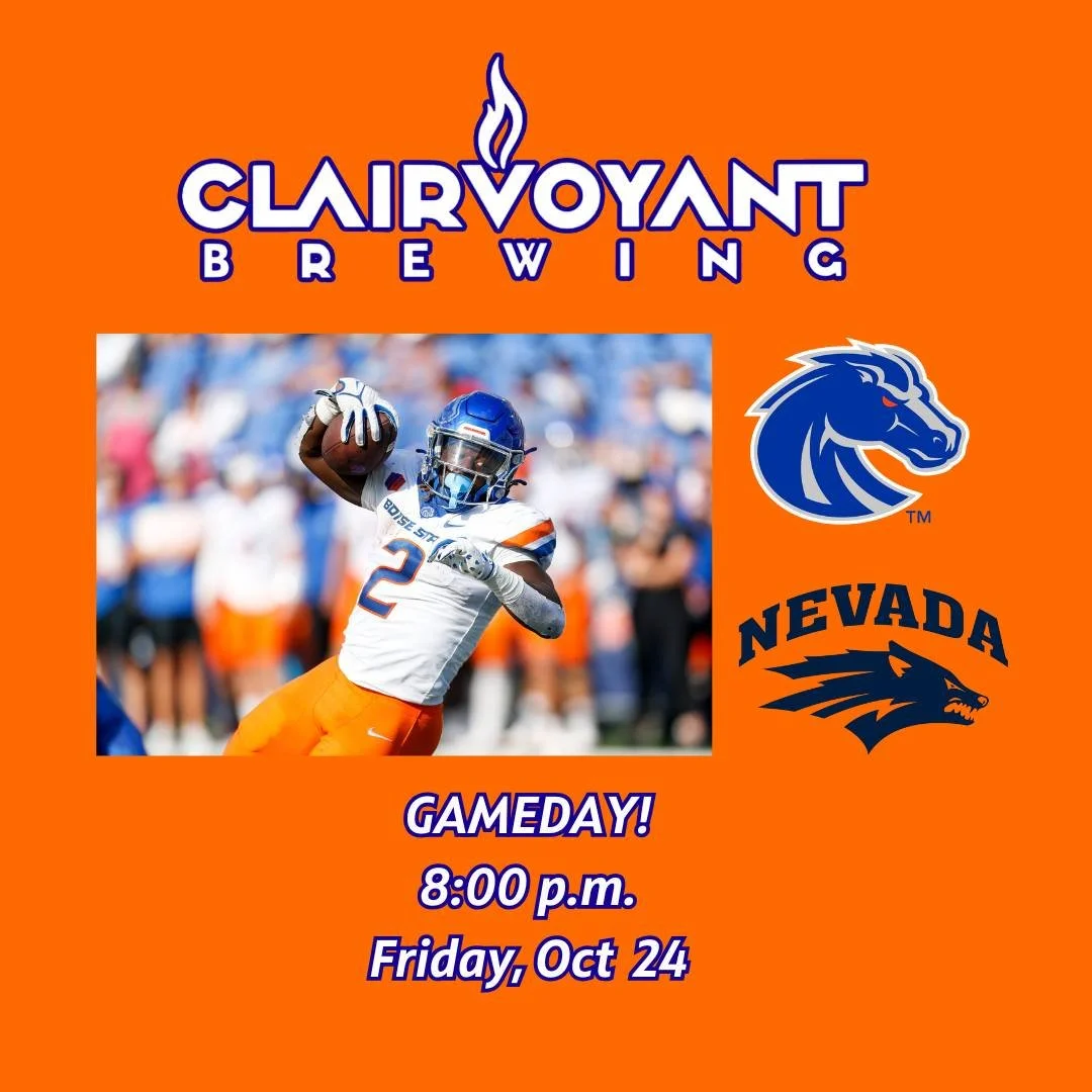 Friday night the Boise State Broncos travel to Nevada to take on the Wolf Pack. Clairvoyant Brewing will have the game on and plenty of cold beer. #boisestatefootball🏈 #nevadawolfpack #football #craftbeer