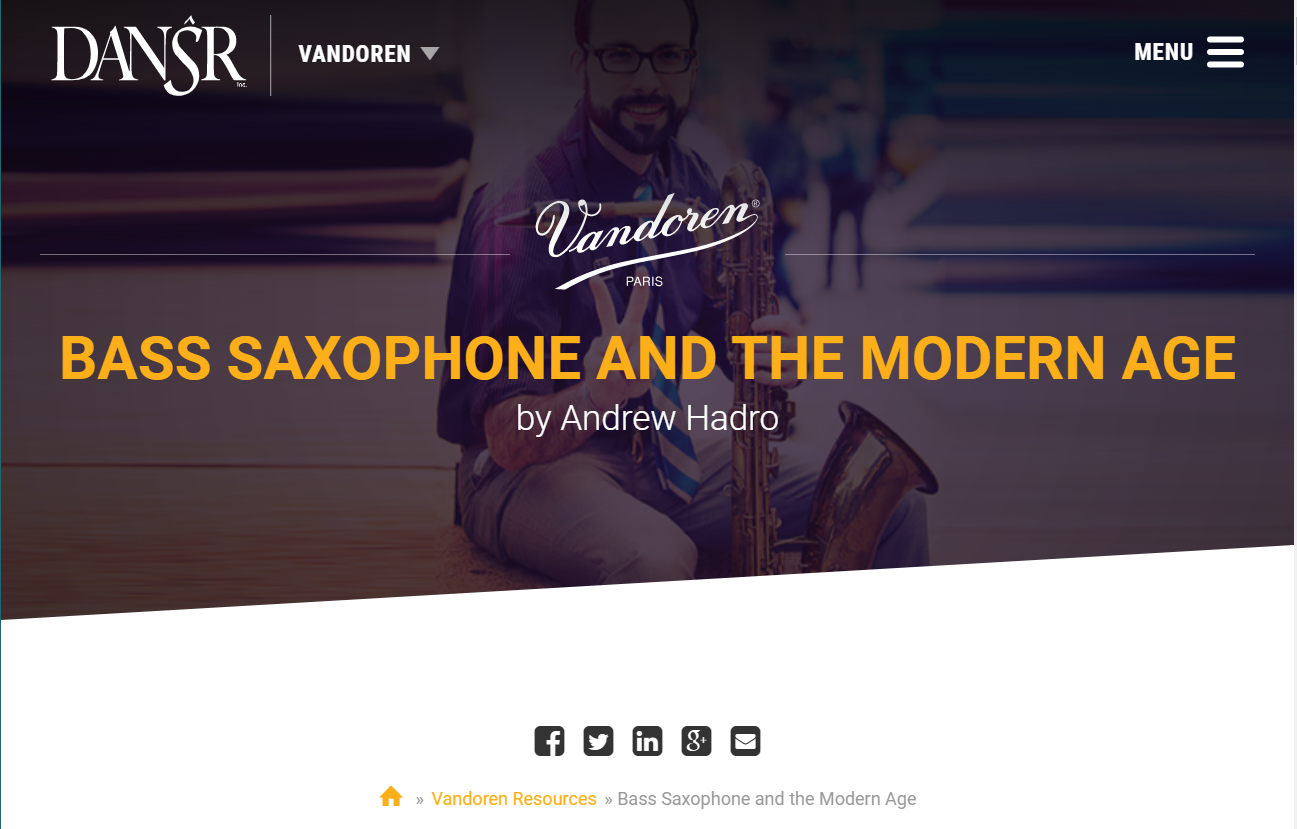 Bass Saxophone and the Modern Age