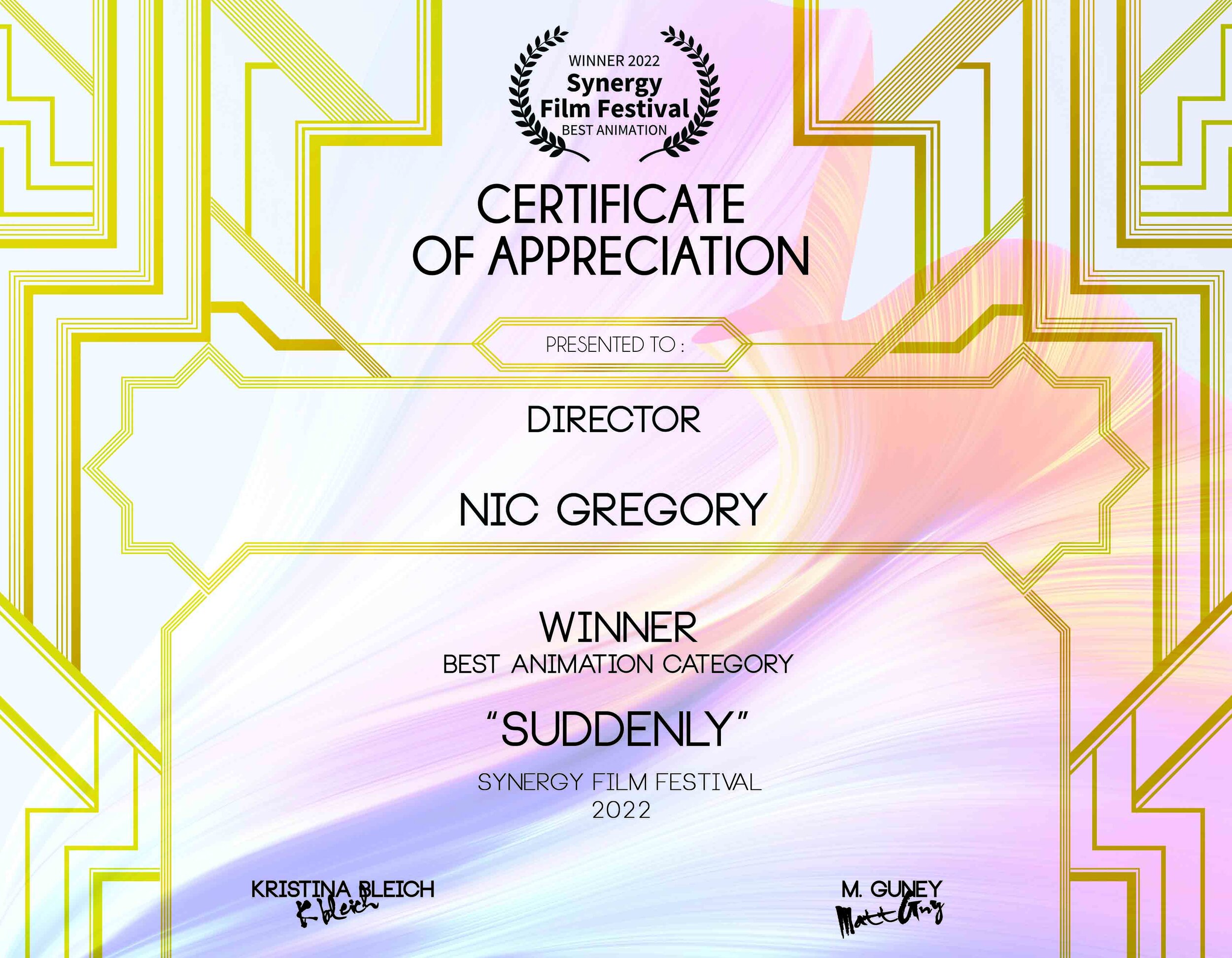 Synergy Film Festival Certificate.JPG