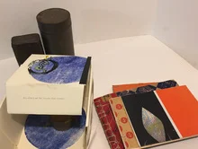 Honorable Mention: Carrie Keasler, "What's on the Inside?," found objects, handmade books, 2017