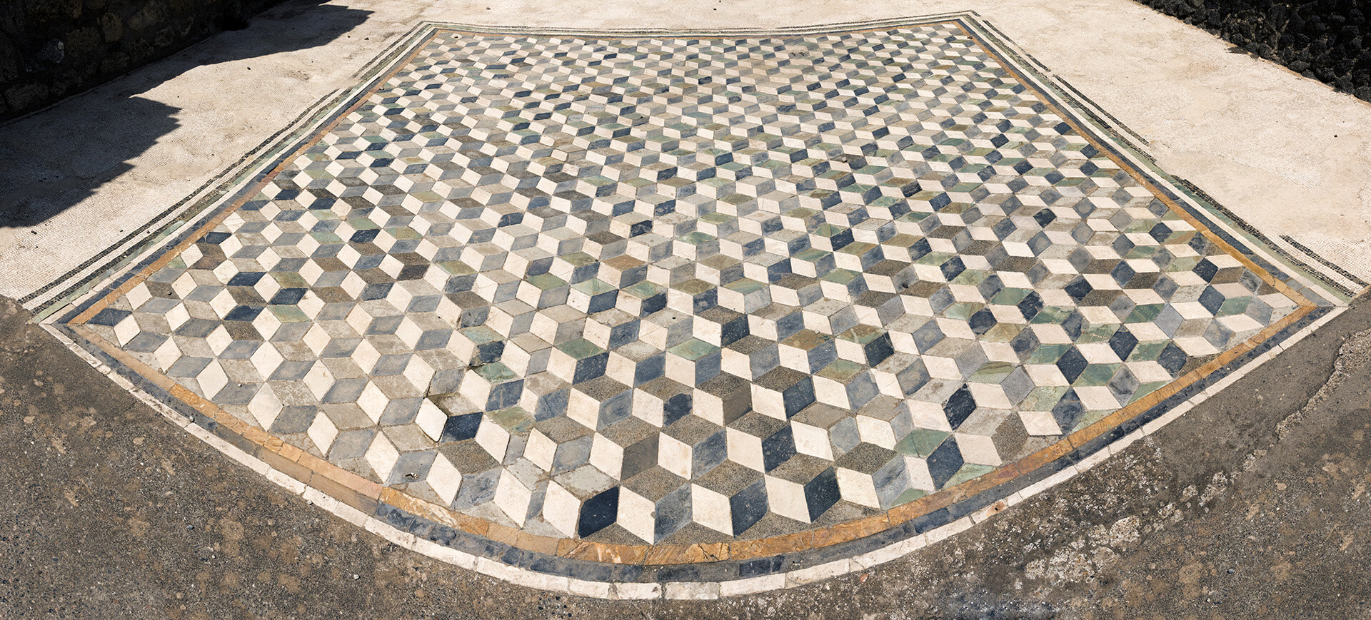 Multicolored Floor Mosaic (House of the Faun): Pompeii, Italy, 18"x32", photograph, 2017