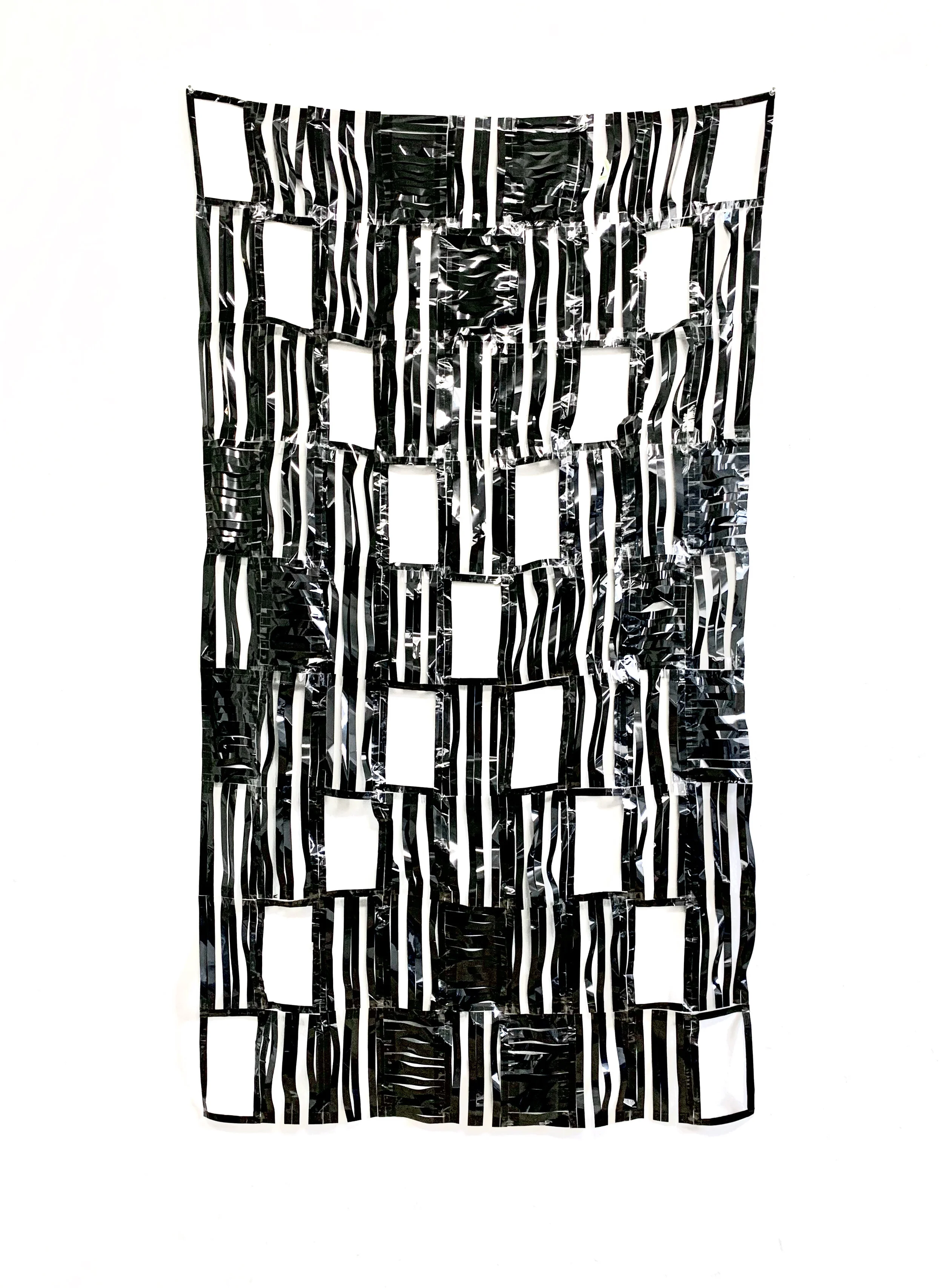 Clueless (1995), VHS magnetic tape and adhesive tape, 35 x 64 inches, 2020