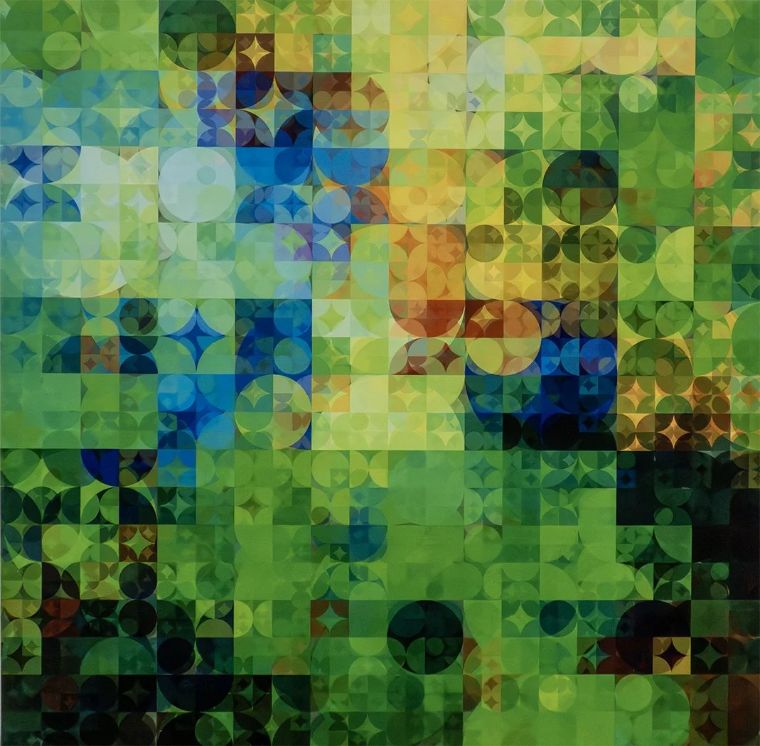 95 - Irina QQQ - Green Abstract Vibrant Tiles