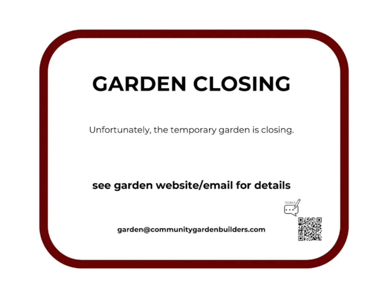 GARDEN CLOSING NOVEMBER 1, 2023.