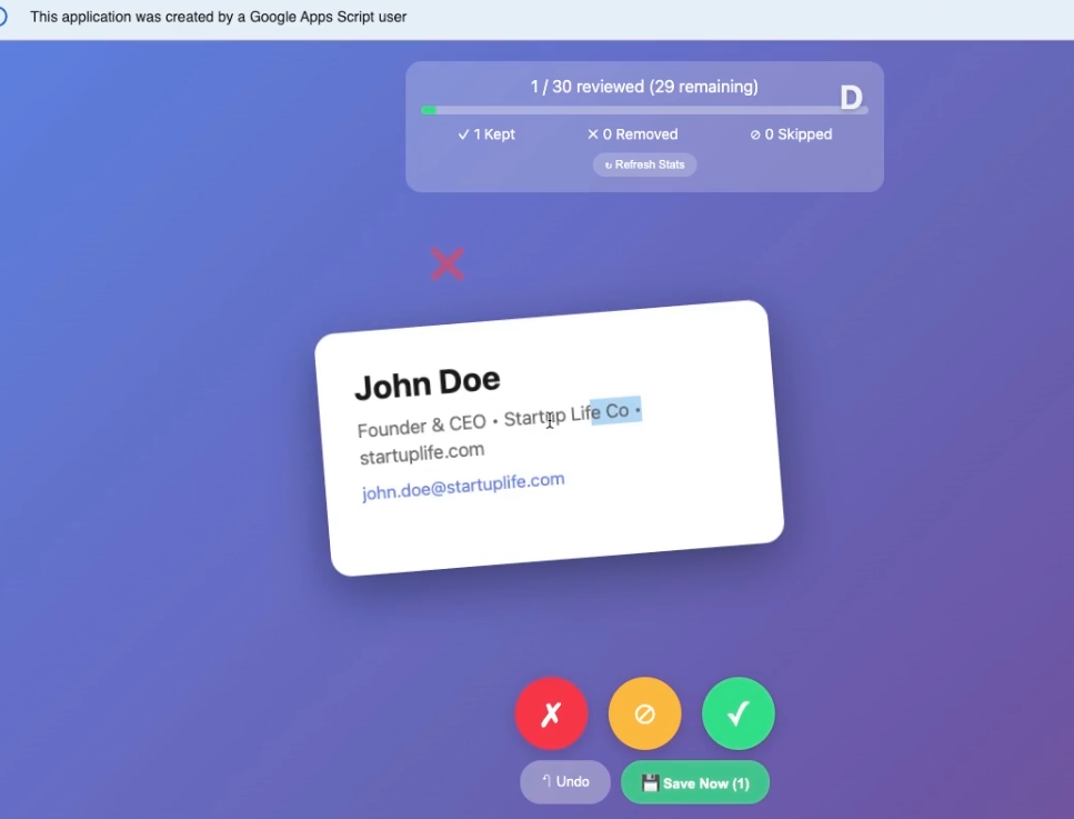 How to Build a Tinder-Style Swiping App Contacts Organizer with Javascript and GAS