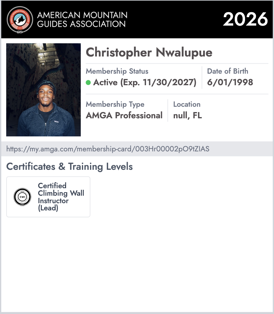 AMGA 2026 Membership Card