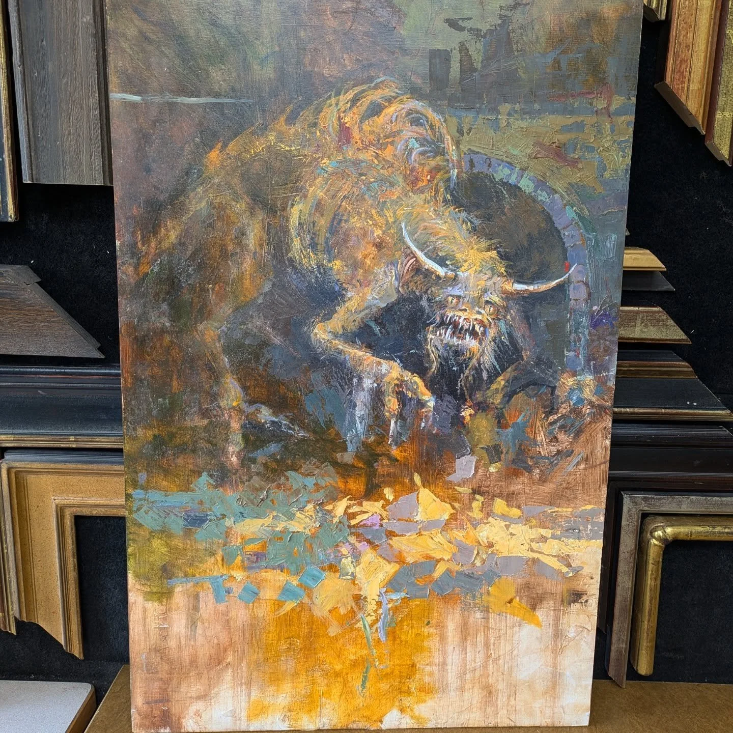 Decided to paint something new.
.
#art #painting #utahart #monster #demon #deviantart #oilpainting #fineart