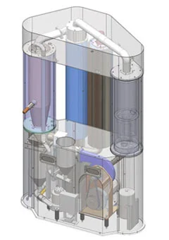 Small footprint air roaster requiring no afterburner, no gas lines and no complicated, lengthy training to operate.