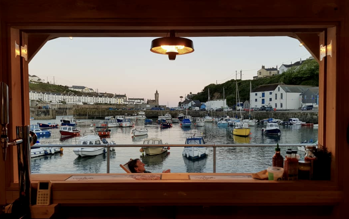 The world, as seen through the eyes of the first ever refill Barrel of our Rose Gin. It sits pride of place in the middle of the top shelf at The Mussel Shoal in Porthleven… what a way to spend your days!!