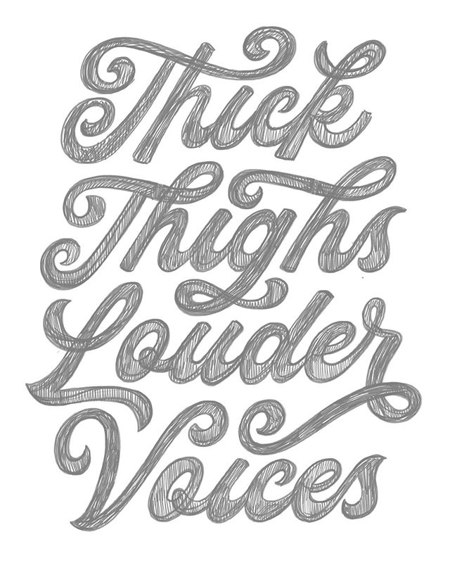 ✋Where my thick women at? Be loud and proud of your bodies ladies! ⁠
⁠
Let's all use our amazing voices to shout our self-love from the rooftops till it becomes the new normal. This new shirt design in the works is all about leading the charge for th