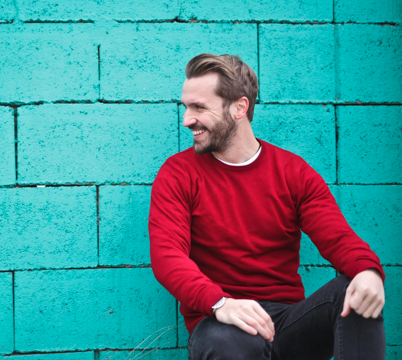 man experiencing joy after grief counseling