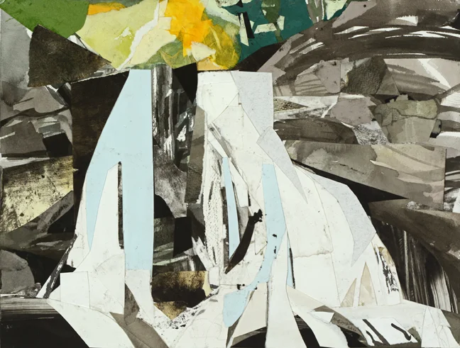 Waterfall with Rock Edges, 2016, Mixed Media on Paper, 12 X 16" matted and framed to 20 X 24" Momentum Gallery, Asheville, NC
