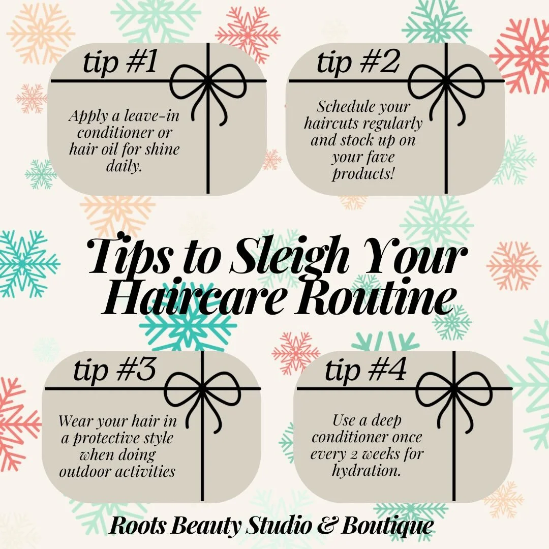Winter hair, sleighed ✨❄️

Cold air, cozy layers, and a little extra care can go a long way. 

Save these seasonal hair tips to keep your shine strong, your ends healthy, and your routine feeling effortless all winter long. 🌨️

Need help picking the