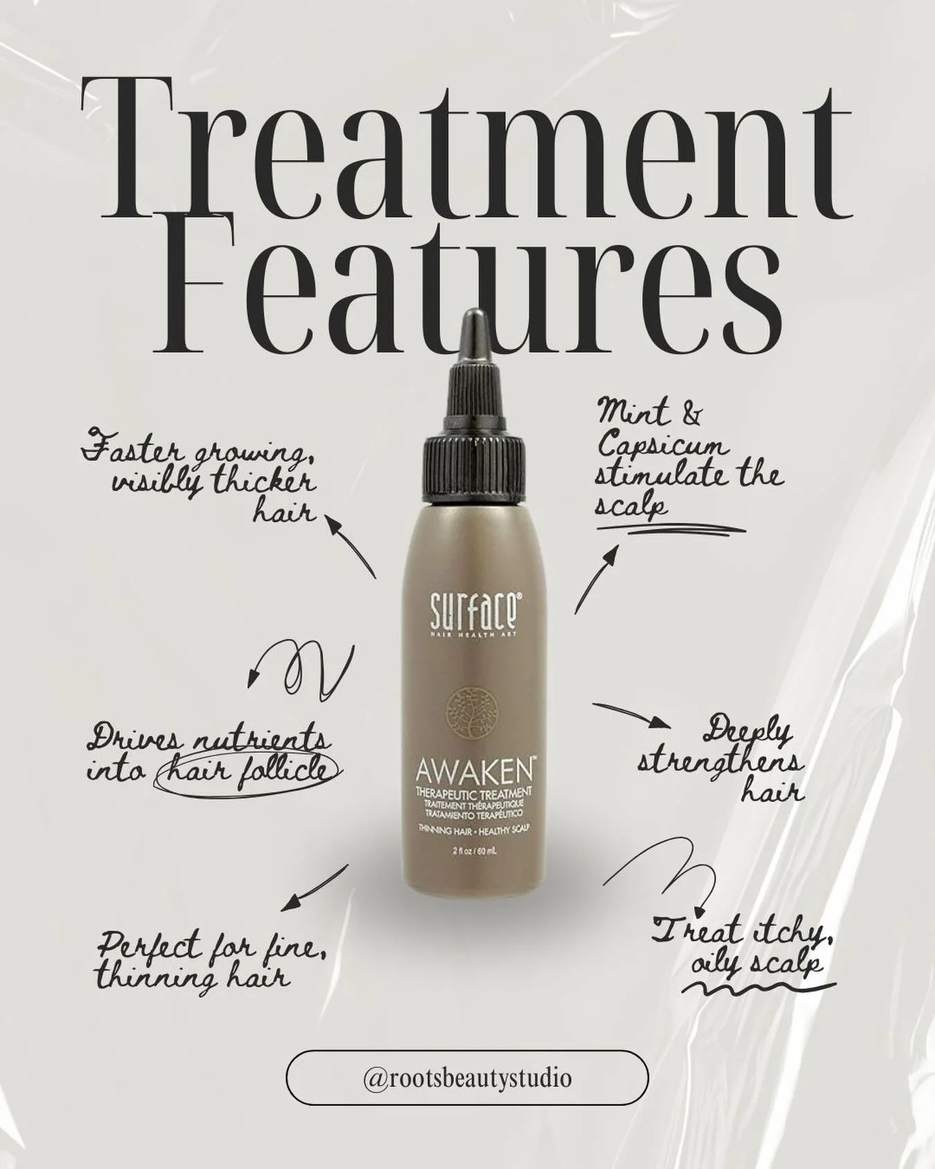 January Specials ❄️

Treatment: $25 Scalp Detox &amp; High Gloss Rinse ✨

Product: 20% off All Awaken Products &amp; 20% off all Surface Liters 

Facials: $20 off your first 60 Minute Facial 🧖&zwj;♀️

Boutique: 20% off sweaters and sweatshirts! 

St