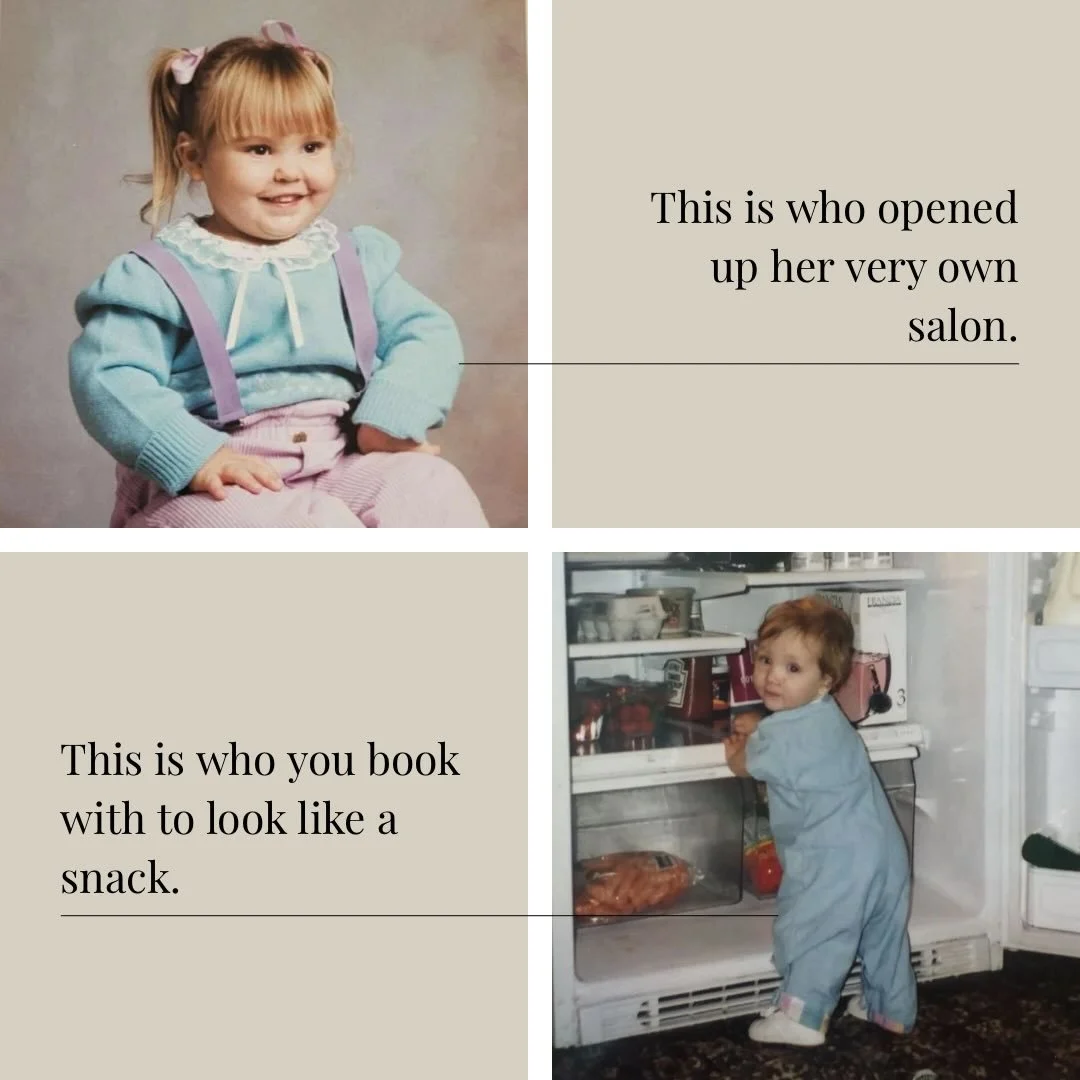 From little girl dreams to behind-the-chair magic 🥹

This is a tiny glimpse into the girlhoods that grew into the women who now welcome you, hype you up, perfect your color, nail your blowout, and make you feel like your most confident self. 

We&rs