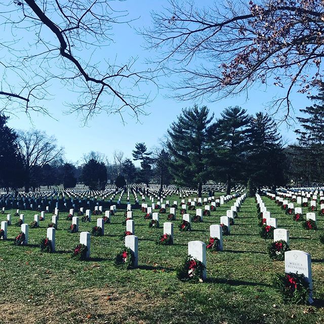 Beautiful day at Arlington Cemetery for Wreaths Across America