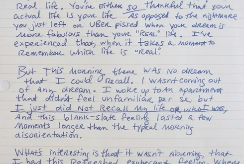 An entry from one of Rhonda's journals.
