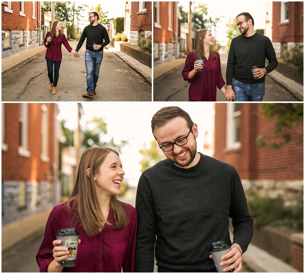 bloomfield coffee shop engagement session at friendship perk and brew pittsburgh pa