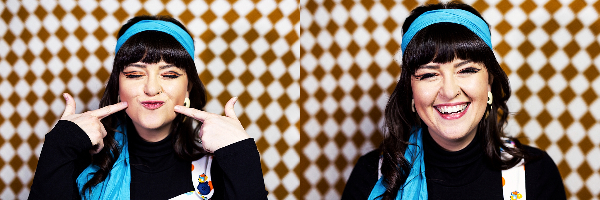 Retro Styling on a Checkered Backdrop Pittsburgh Photography Studio Photoshoot