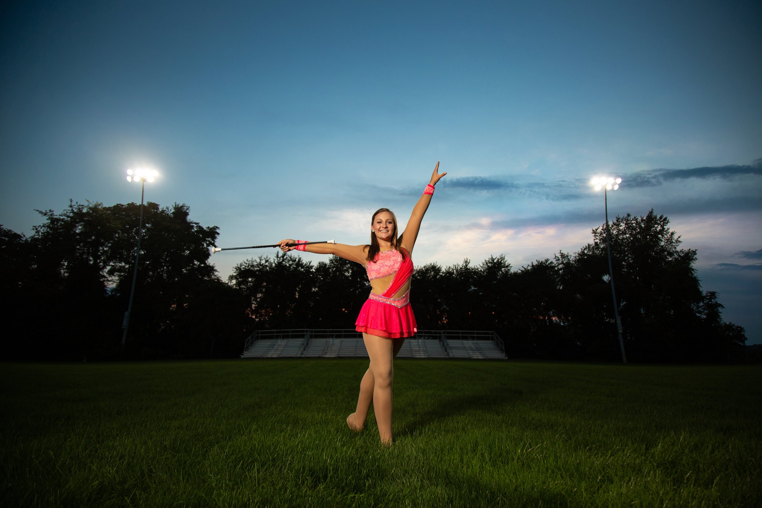 High school senior with batons