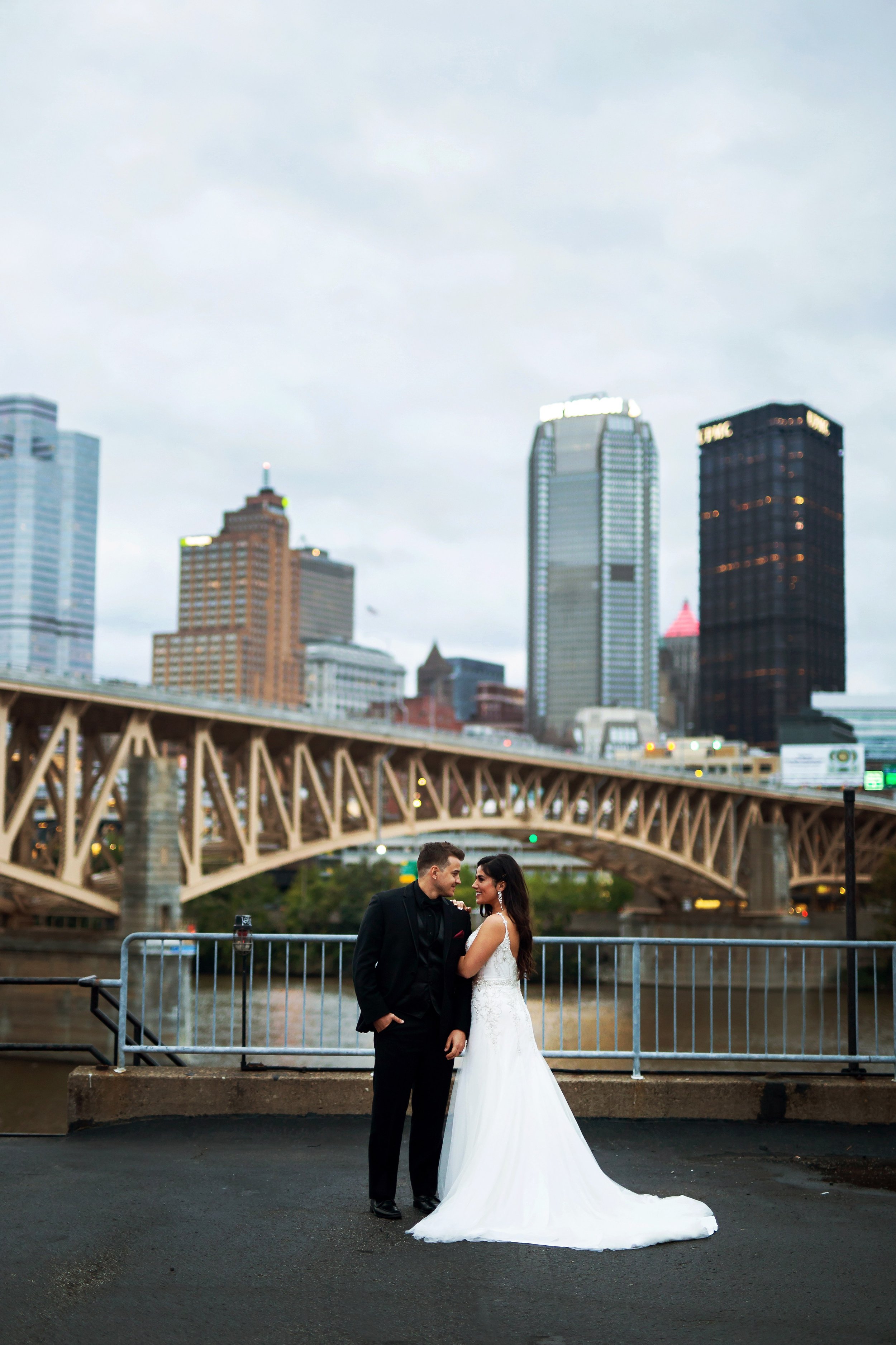 cloudy pittsburgh couple portrait