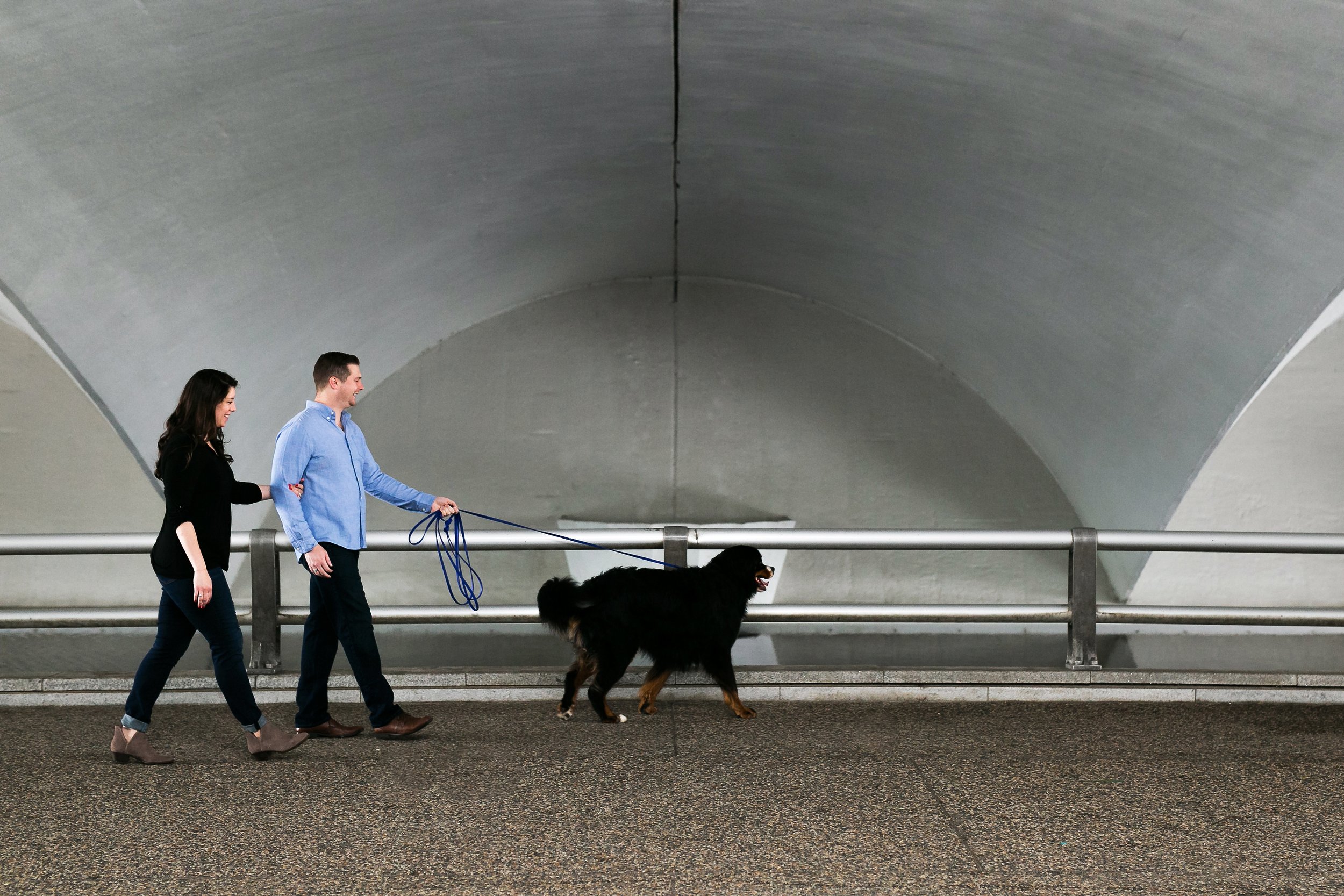 couple walks dog at the point pittsburgh