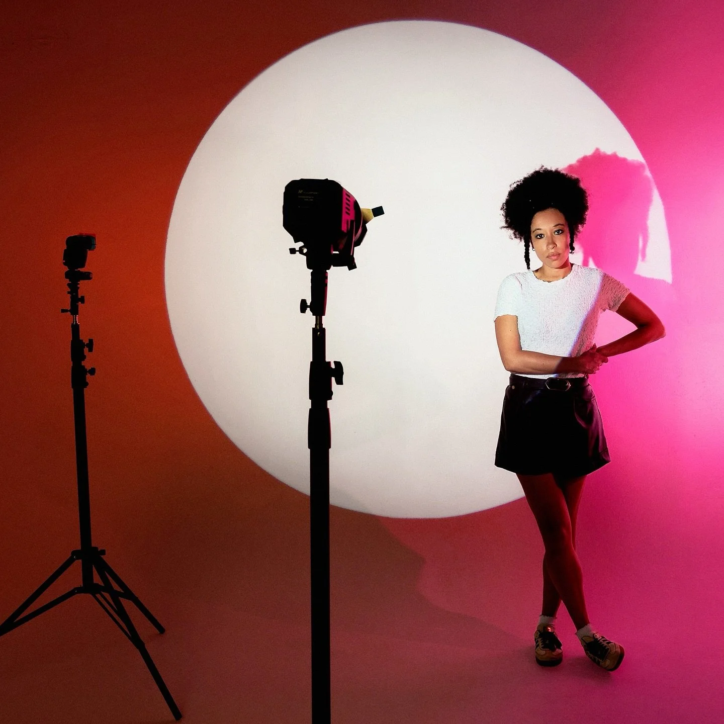 We turned @opyastudios into a playground of spotlights and bold backdrops for the Illuminate promo photoshoot with @create.art.together! Four models (plus some stunning bonus test shots of @cat_burton), four color stories, and a whole lot of personal