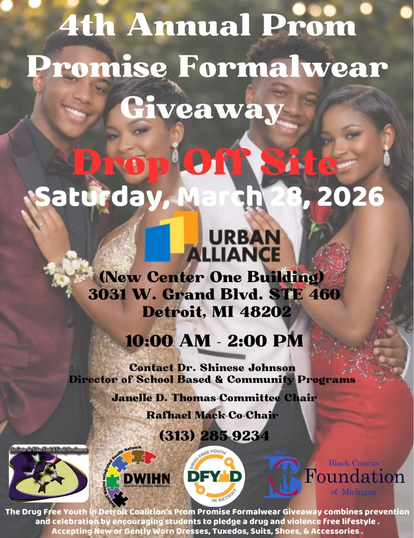 ✨ We&rsquo;re Proud to Support Our Youth This Prom Season! ✨

The Center for Urban Youth &amp; Family Development is excited to partner with the Drug-Free Youth in Detroit Coalition for the 4th Annual Prom Promise Formalwear Giveaway! 👗🤵

We believ