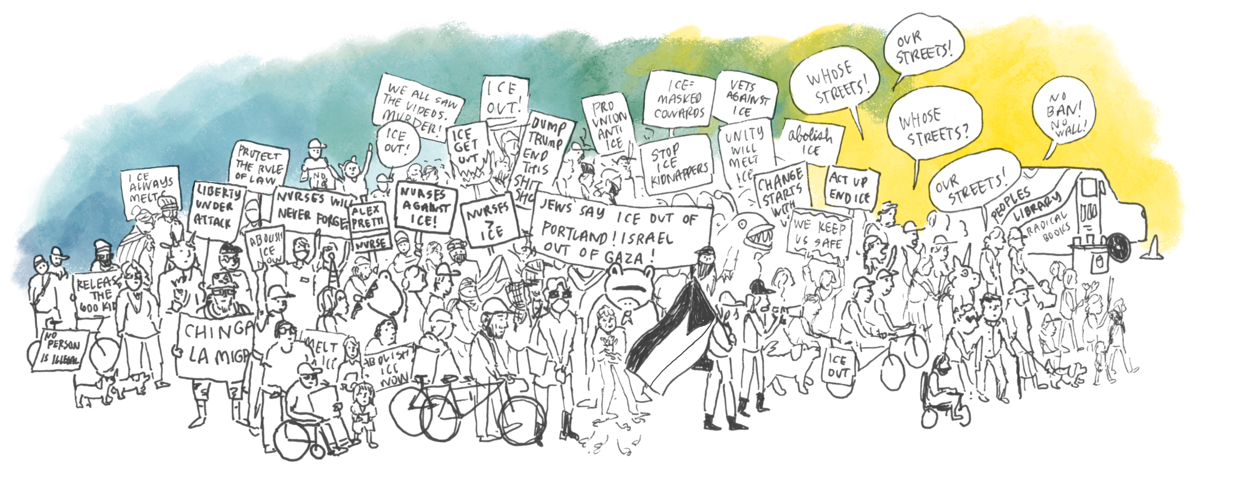 Portland ICE Protest Postcard Print