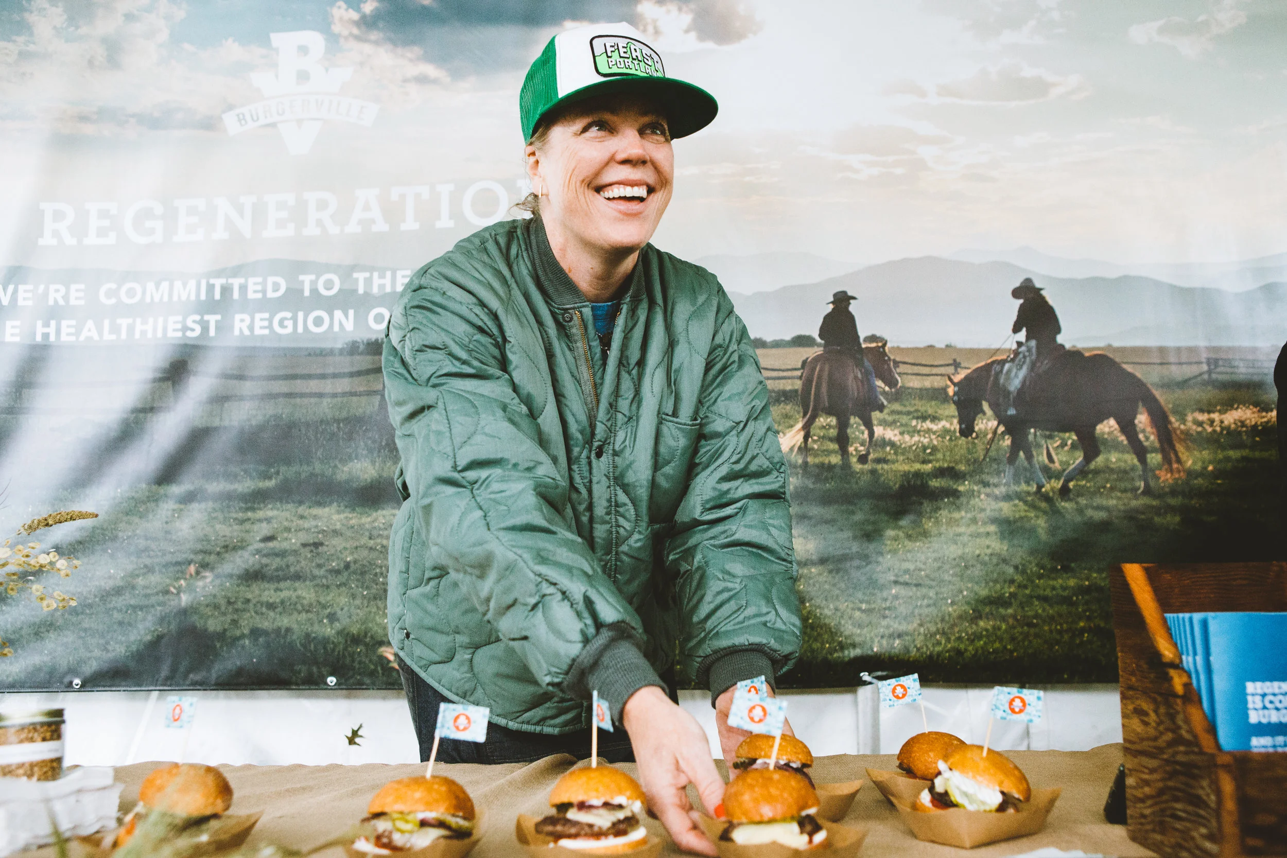NWS Proprietress Michelle Battista slinging burgers at The Big Feast