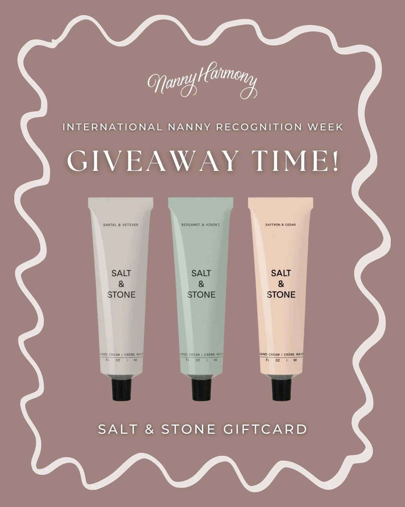 Happy (Inter)National Nanny Recognition week!!! Here&rsquo;s to all the incredible nannies who make our world go round! 🥳😍

To kick the iNNRW festivities off, we&rsquo;re giving away a $50 Salt &amp; Stone gift card to one lucky nanny (because you 