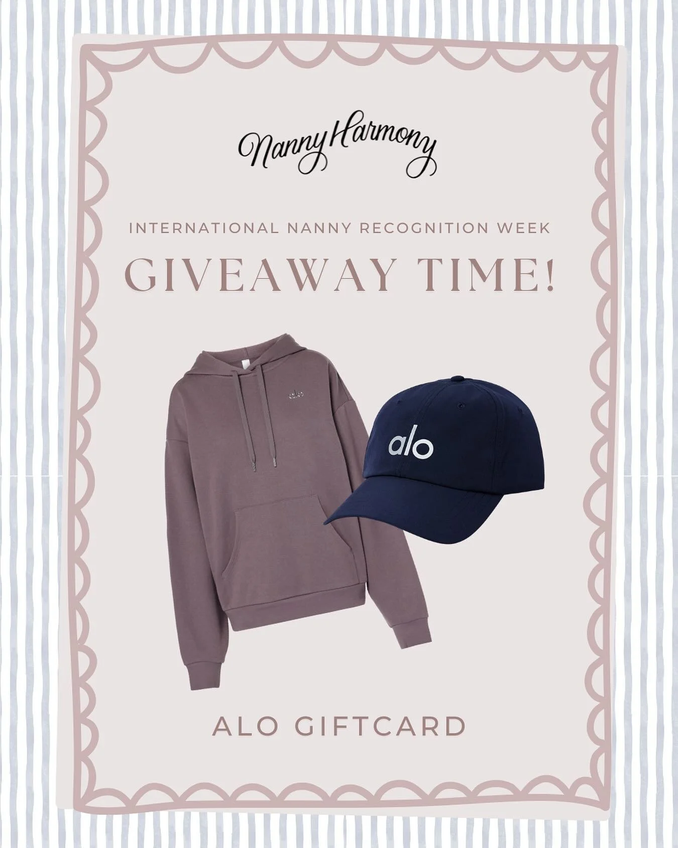 Still a few days left of International Nanny Recognition Week, and we wanted to keep celebrating with you!!! 🎉

We&rsquo;re giving away a $100 Alo gift card to another lucky nanny! ⭐️

Again, this giveaway is not limited to nannies who have been pla