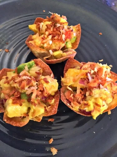 Coconut Shrimp Salad Wontons