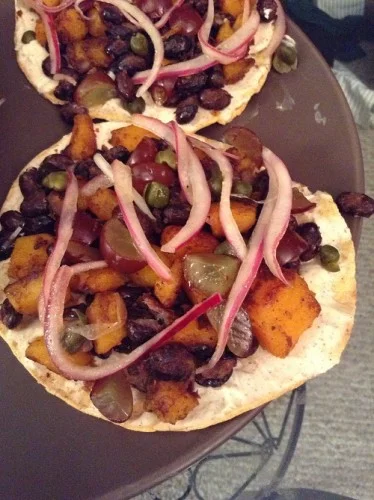 Black Bean and Butternut Squash Tostada Flatbread