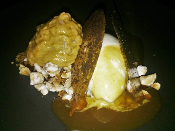 Hazelnut and Coffee: raw milk ice cream/bourbon praline/toasted milk
