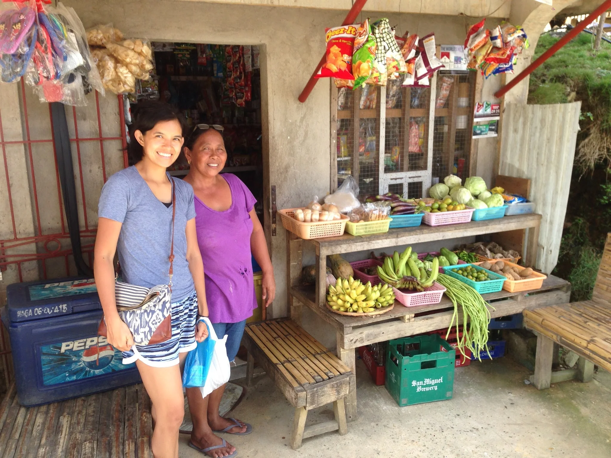 The best-stocked sari sari store in Puraran, with its fruits and veggies