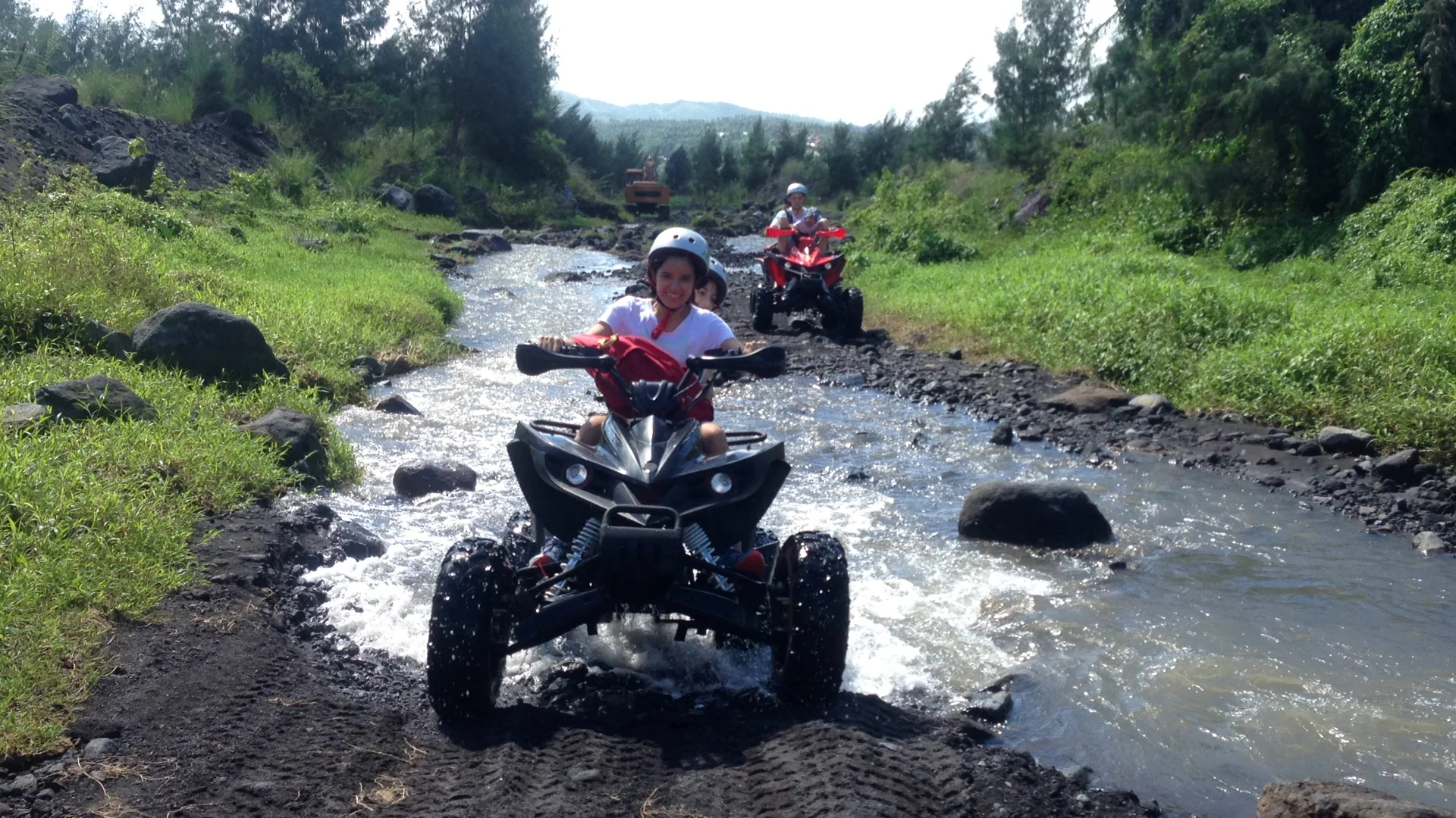 The ride up the trail