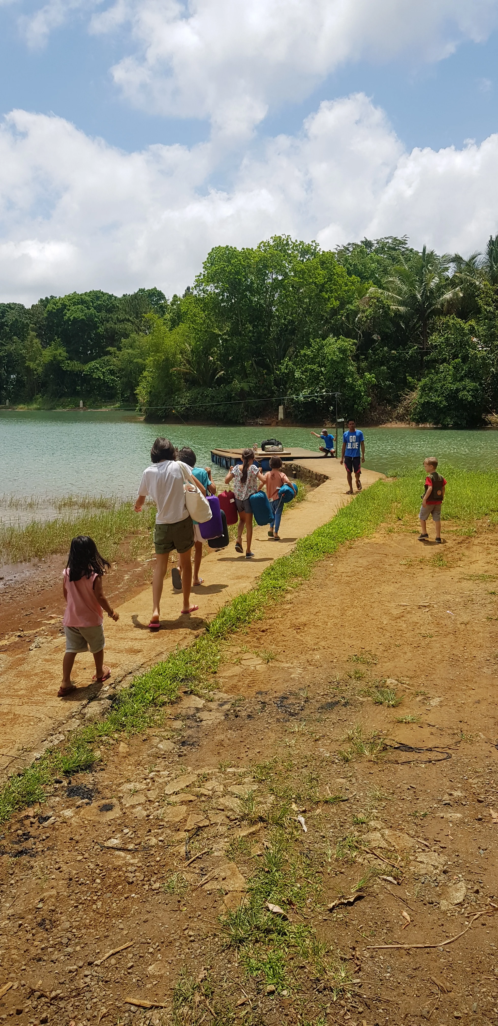 Walking to the raft that took us across the inlet