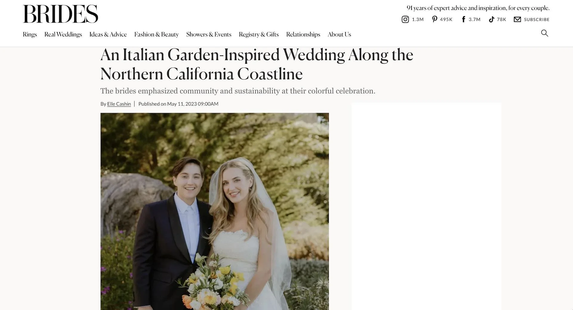 May 11, 2023 Feature in Brides Magazine