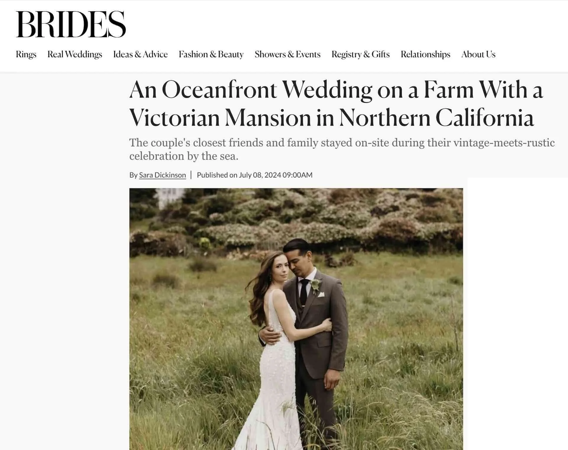 July 8, 2024 Feature in Brides Magazine