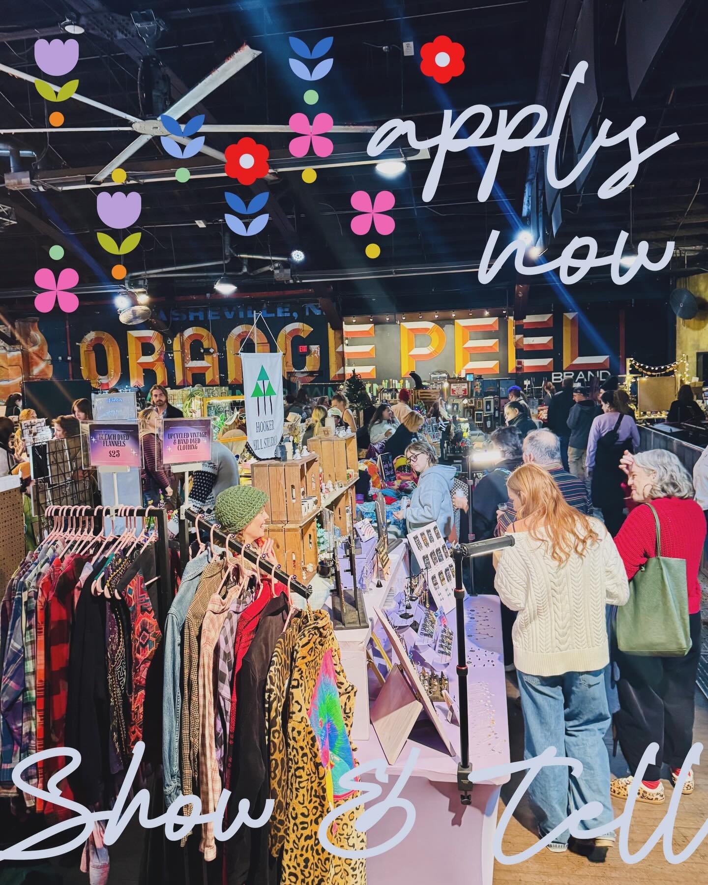 Show &amp; Tell is back at The Orange Peel ✨ Applications for our 𝙎𝙥𝙧𝙞𝙣𝙜 𝙉𝙞𝙜𝙝𝙩 𝙈𝙖𝙧𝙠𝙚𝙩 ORANGEPEEL are now open. We can&rsquo;t wait to bring the talent, the creativity, and the community back together for another incredible night.

We