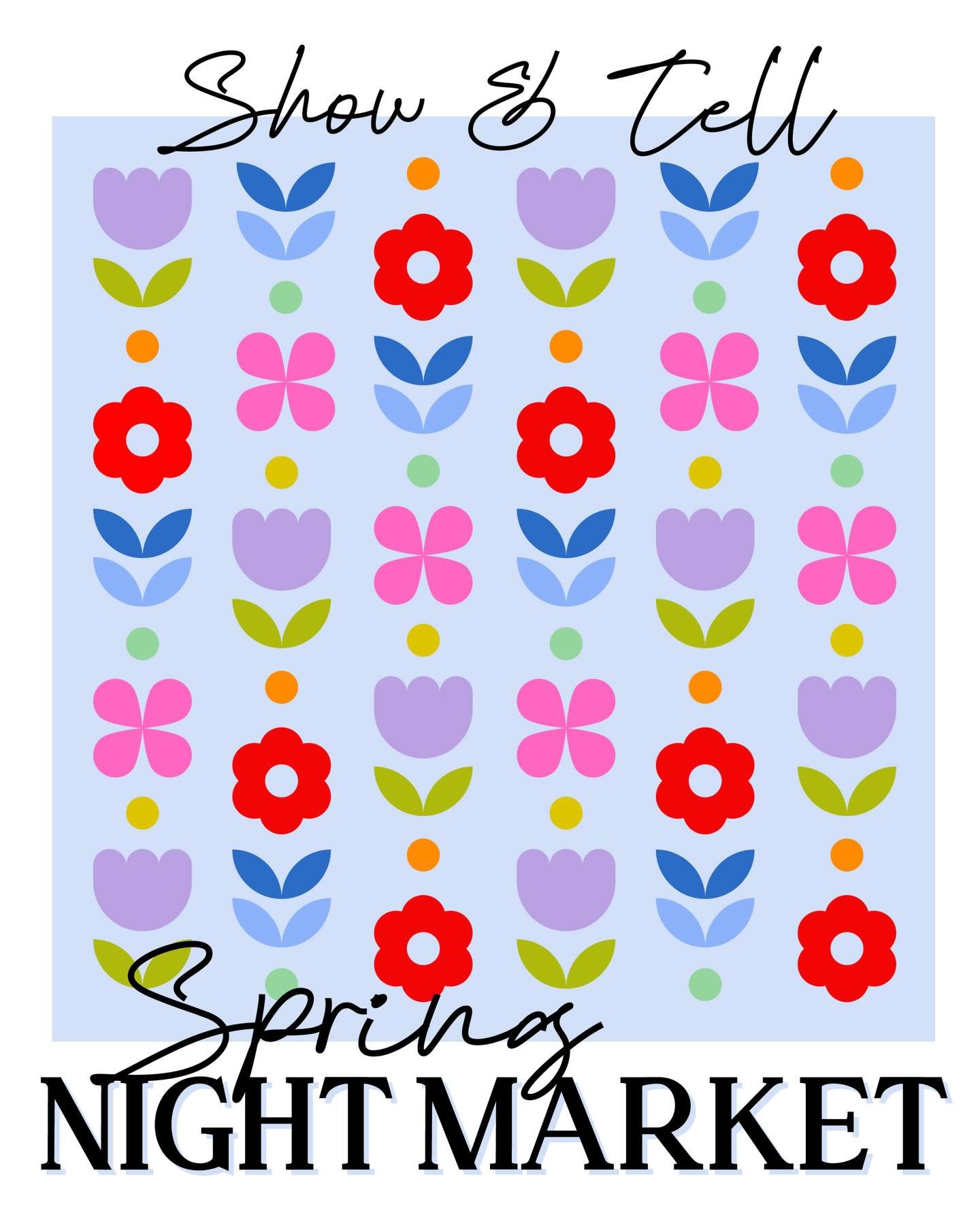 Save the date for our 𝙎𝙥𝙧𝙞𝙣𝙜 𝙉𝙞𝙜𝙝𝙩 𝙈𝙖𝙧𝙠𝙚𝙩 @the_orange_peel ✨ We&rsquo;ll have 40 handmade and vintage vendors with their spring makes and finds, just in time to find the perfect gifts for mother&rsquo;s day.

🌷 Spring Night Market
?