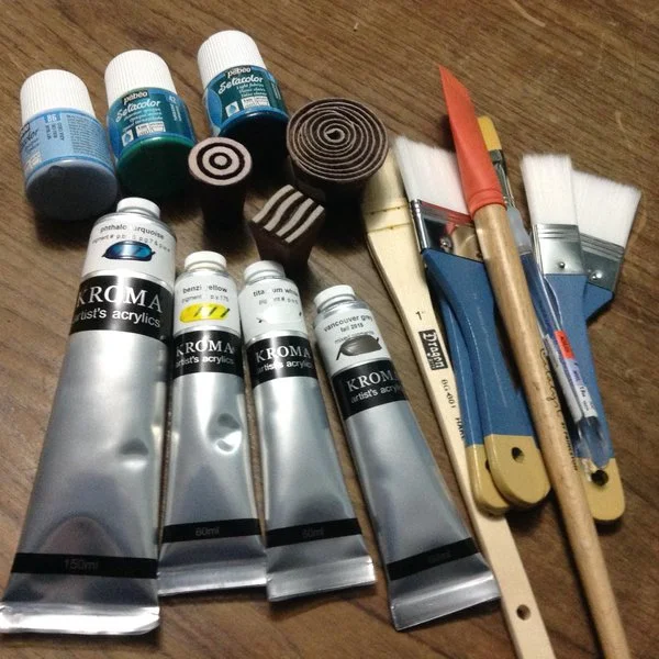paint, mark making tools